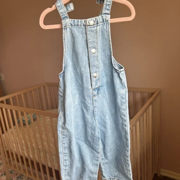 Zara Blue Denim Jumpsuit Relaxed Fit - Picture 1 of 4